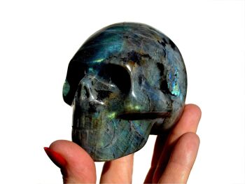 Crâne en cristal de Labradorite sculpté à la main 3