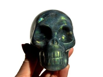 Crâne en cristal de Labradorite sculpté à la main 5