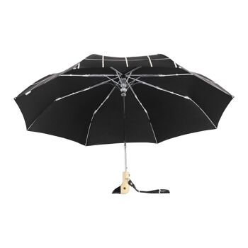 Umbrella Black Grid Parapluie compact et résistant au vent respectueux de l'environnement 2