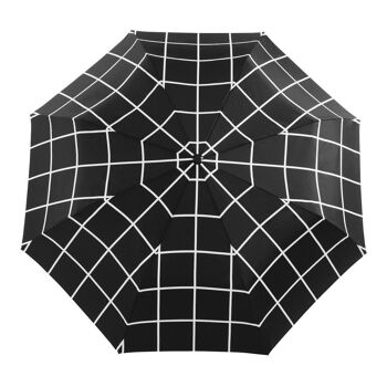 Umbrella Black Grid Parapluie compact et résistant au vent respectueux de l'environnement 4