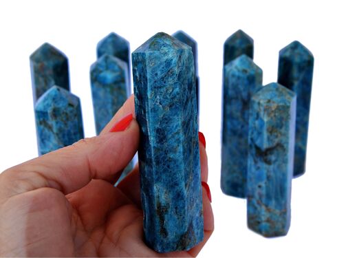 Lot of Blue Apatite Crystal Obelisk 5 Pcs (95mm)