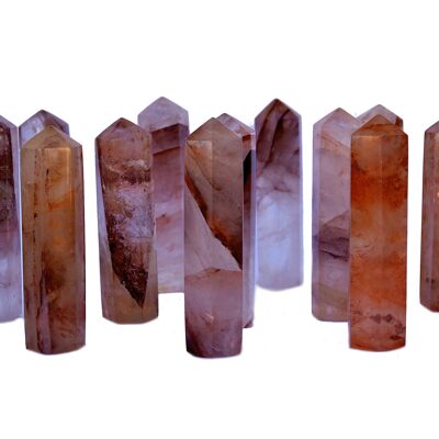 Lotto di Fire Quartz Tower Point 5 pezzi (95mm)