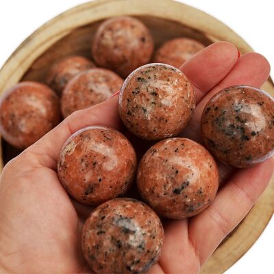 Lot de Boules de Cristal de Calcite Orange 1 kg (13-14 Pcs)