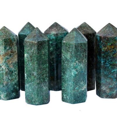 Tour de Cristal de Chrysocolle Naturelle (110mm)