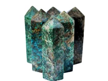 Tour de Cristal de Chrysocolle Naturelle (110mm) 5