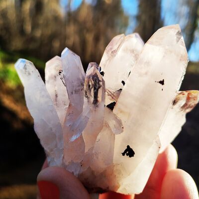 Grappe de quartz en cristal brut naturel