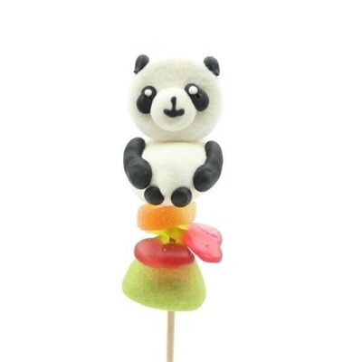 PRÉSENTOIR DE BROCHETTES GUIMAUVE PANDA 55g - lot de 20 brochettes