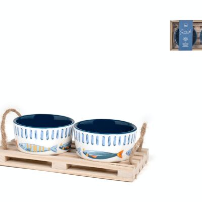 Seaside set of 2 bowls with tray ø 8.5 cm