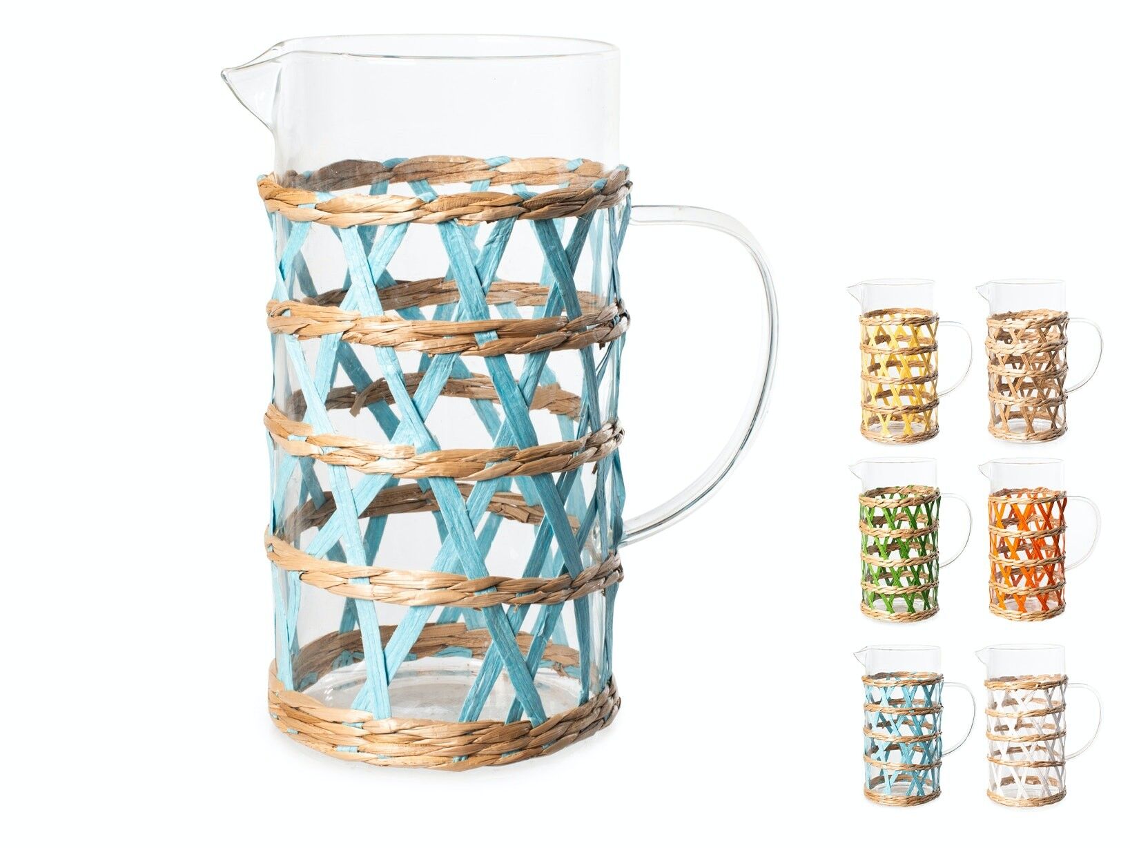 Brocca in vetro con intreccio 1,4 lt