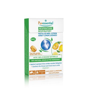Pastilles Respiratoire Gorge Miel-Citron - 20 pastilles