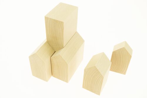 Wooden houses building blocks