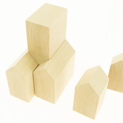 Wooden houses building blocks