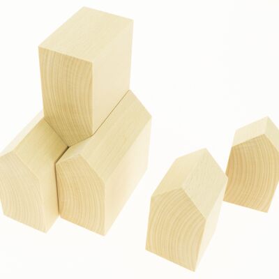 Wooden houses building blocks