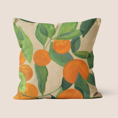 Orange polyester decorative cushion 40x40cm