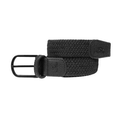 All black elastic braided belt