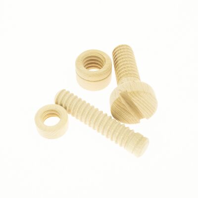 Montessori wooden screws and nuts