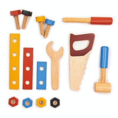 Mentari Holzspielzeug Chippy's praktisches Werkzeugset für Kinder
