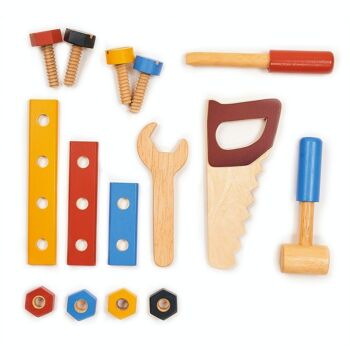Mentari Jouet en bois Chippy's Kit d'outils pratiques pour les enfants 1