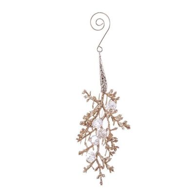 CHRISTMAS - CHAMPAGNE PLASTIC HANGING BRANCH CT720707