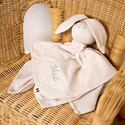 Edredón plano Conejo personalizable, Beige, Hecho en Francia