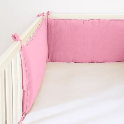 Protector de cama de algodón orgánico rosa