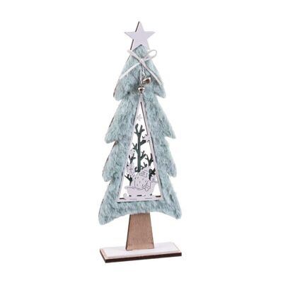 CHRISTMAS - TREE WITH WOODEN FABRIC CT721555