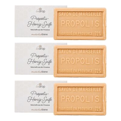 Vorteilsset: 3x Propolis-Honig-Seife natürliche Handseife / Körperseife aus der Provence - 100g zum Sparpreis