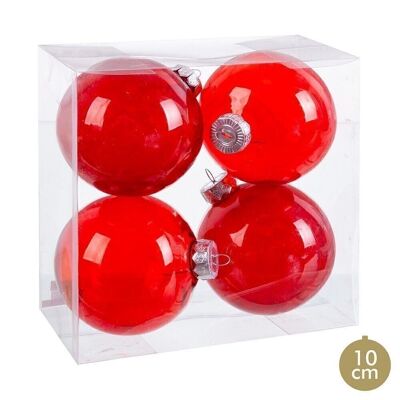 CHRISTMAS - S/4 RED PET BALLS CT721129