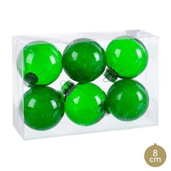 NOËL - S/6 BOULES PET VERTES CT721126