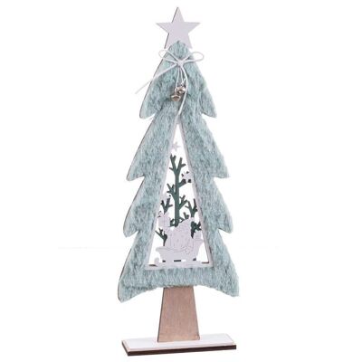 CHRISTMAS - TREE WITH WOODEN FABRIC CT721554