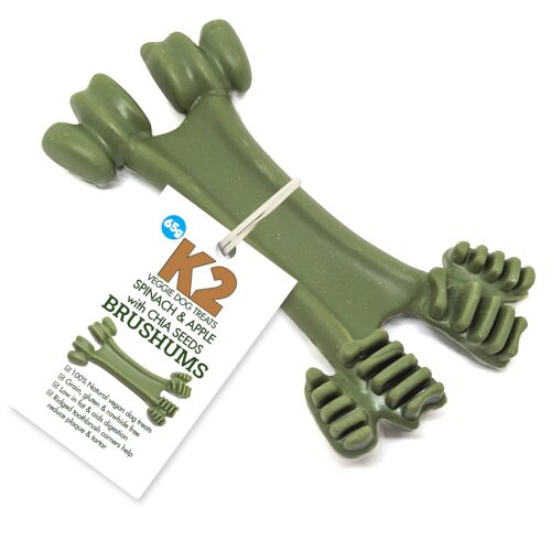 K2 Veggie Dog Treats Brushums Spinach & Apple 65g