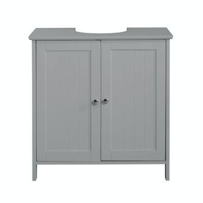 Mueble bajo lavabo gris machihembrado para baño