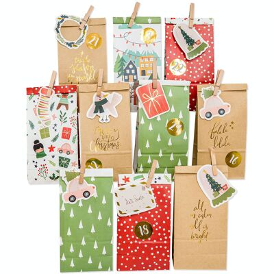 Adv. bags with bedr. Die-cut tags - set 1