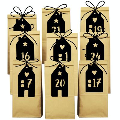 Adv bags with cutout tags "houses" - set 2