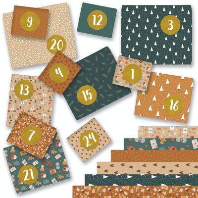 Adv wrapping paper - carta regalo colorata + adesivi - set 7