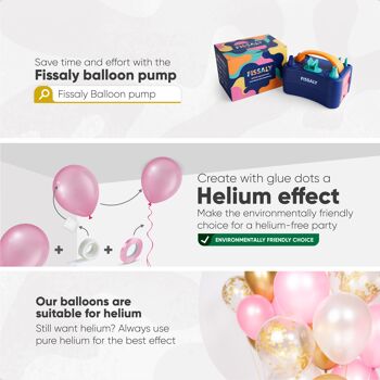 Fissaly® 40 Pièces Ballons en Latex Or, Blanc Crème, Rose et Confettis en Papier Doré avec Accessoires - Hélium - Décoration - Mariage & Mariage 7