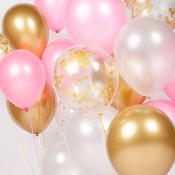 Fissaly® 40 Pièces Ballons en Latex Or, Blanc Crème, Rose et Confettis en Papier Doré avec Accessoires - Hélium - Décoration - Mariage & Mariage 8