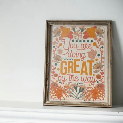 You Are Doing Great' Boho Uplifting Typography Art Print