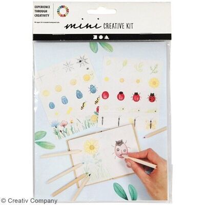 Kit DIY dessin - Apprendre à dessiner - Insectes du jardin