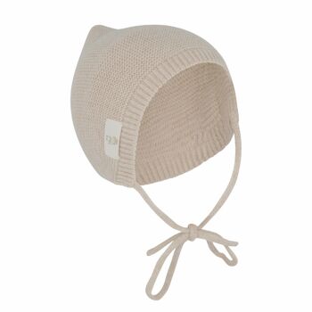 Chapeau Noeud en Laine Mérinos Beige 1