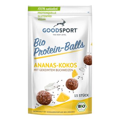 Bolas de proteína BIO, piña-coco, con trigo sarraceno germinado, 105g