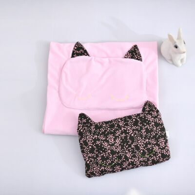 Pink blanket and star pillow kit / brown