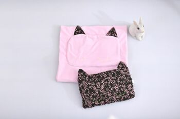 Kit couverture rose et oreiller étoiles/marron 1