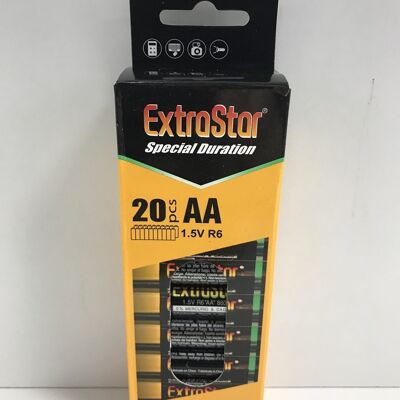 Batterie AA a durata speciale 1,5 V, 20 pezzi