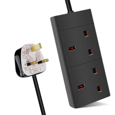 Cable de extensión no conmutado de 2 unidades, 5 m, negro (KF-EB-2E/5MB)