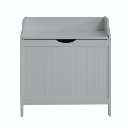Tongue & Groove Laundry Hamper Storage Box in Grey