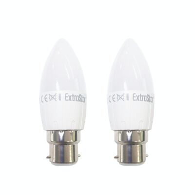 Ampoule bougie LED B22 5 W lumière du jour (paquet de 2) (paquet de papier) (AGC37PKC5)