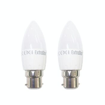 Ampoule bougie LED B22 5 W lumière du jour (paquet de 2) (paquet de papier) (AGC37PKC5)
