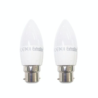 Lampadina LED a candela B22 5W calda (confezione da 2) (confezione di carta) (AGC37PKC5W)