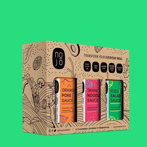 Playful Dressings Gift Pack Yuzu Ponzu Orange Poke Tahini Vegan Gluten Free GMO Free Versatile sauce Use Hot ot Cold